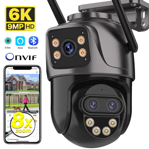 Cámara de Seguridad WiFi 6K con Triple Lente y Zoom 8×