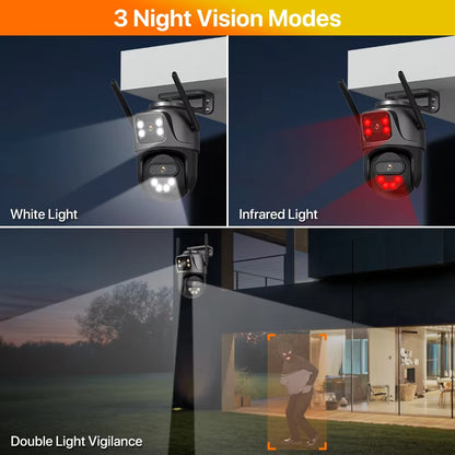 Cámara de Seguridad WiFi 6K con Triple Lente y Zoom 8×