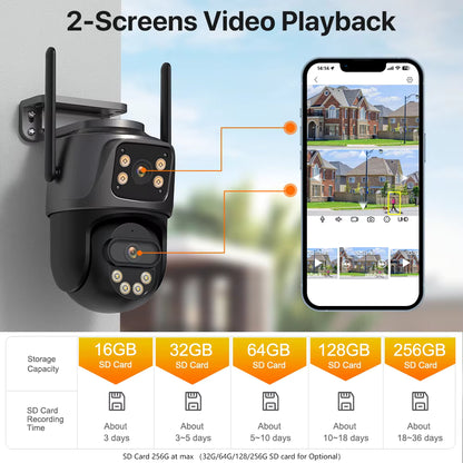 Cámara de Seguridad WiFi 6K con Triple Lente y Zoom 8×